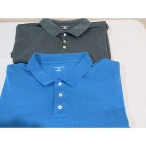 Lot of 2 Lands' End Polo Shirts Mens XXL 50-52 (Teal & Dk Green) Cotton Pullover